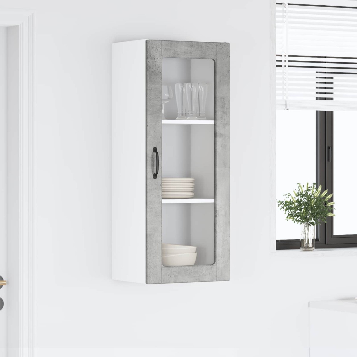 vidaXL Ραφιέρα τοίχου PORTO Σκυρόδεμα Γκρι 40 x 31 x 100 εκ.