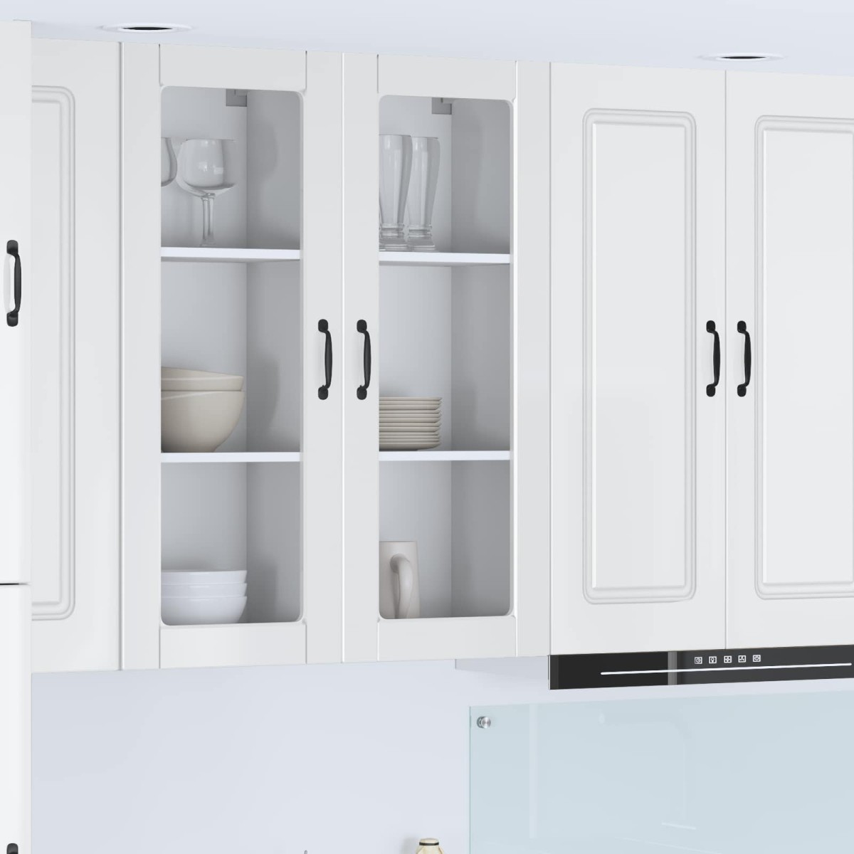vidaXL Ραφιέρα τοίχου PORTO Υψηλής γυαλάδας λευκό 40 x 31 x 100 εκ.