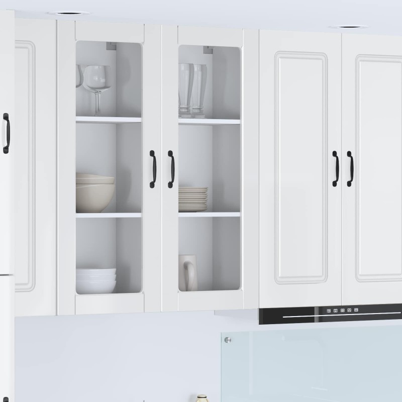 vidaXL Ραφιέρα τοίχου PORTO Υψηλής γυαλάδας λευκό 40 x 31 x 100 εκ.