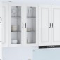 vidaXL Ραφιέρα τοίχου PORTO Υψηλής γυαλάδας λευκό 40 x 31 x 100 εκ.