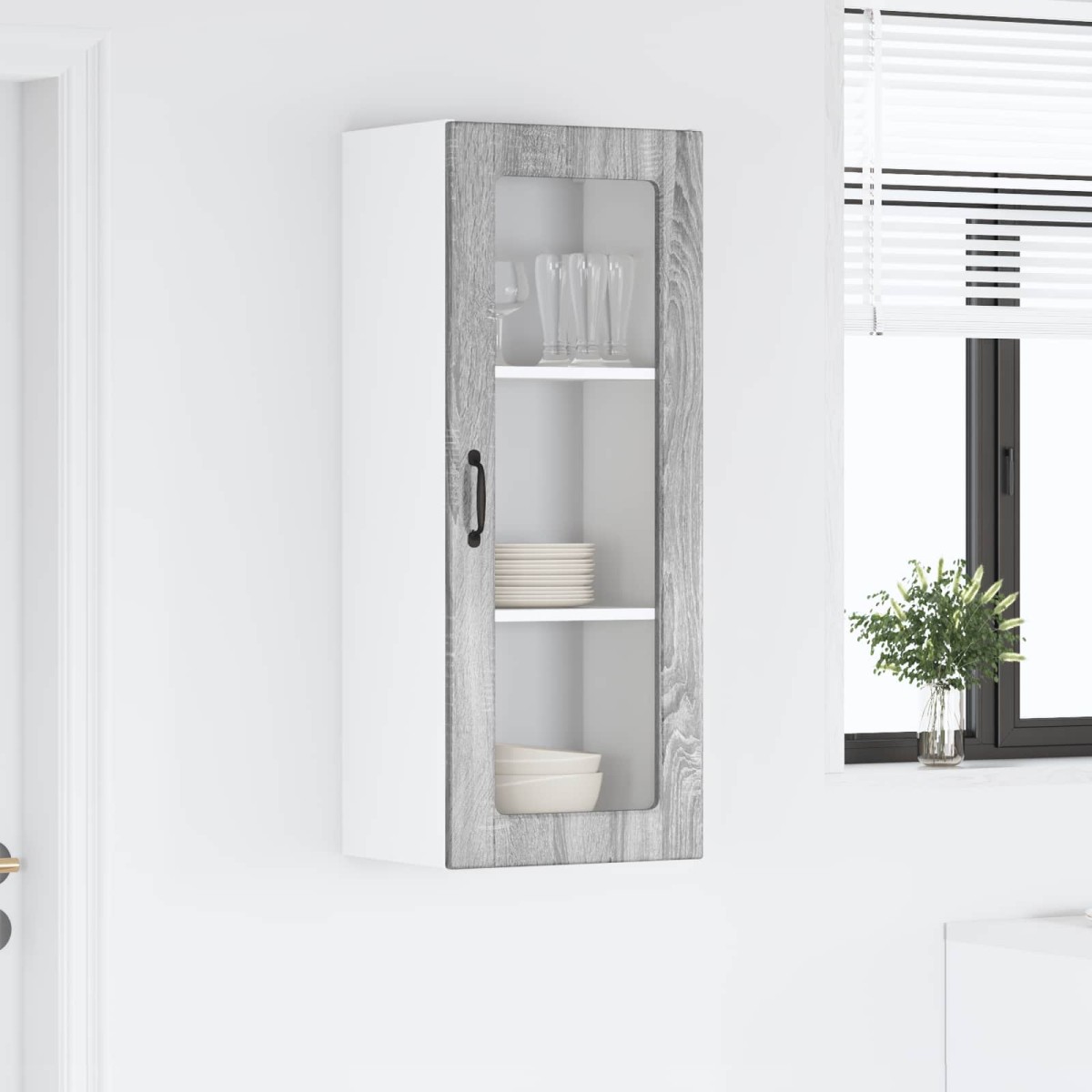 vidaXL Ραφιέρα τοίχου PORTO Γκρίζο Σονομα 40 x 31 x 100 εκ.