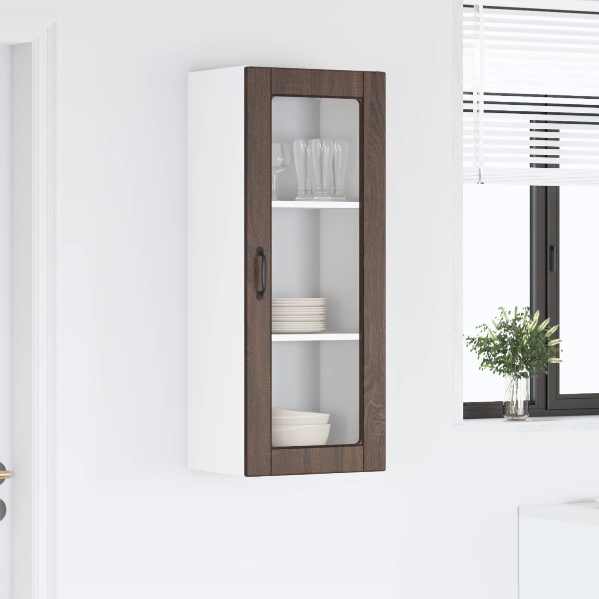 vidaXL Ραφιέρα τοίχου PORTO Καφέ δρυς 40 x 31 x 100 εκ.