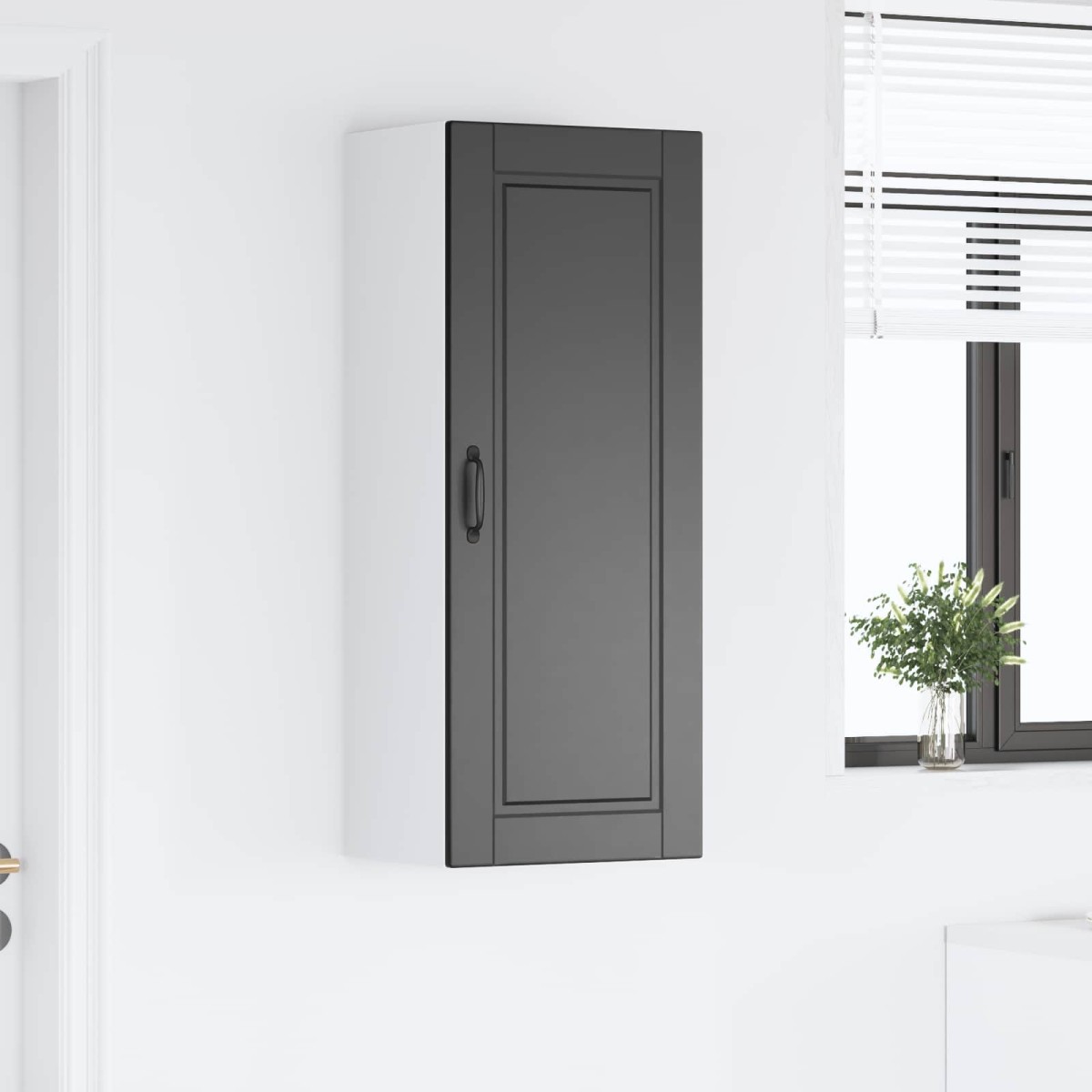 vidaXL Ντουλάπα Τοίχου PORTO Μαύρο 40 x 31 x 100 εκ.