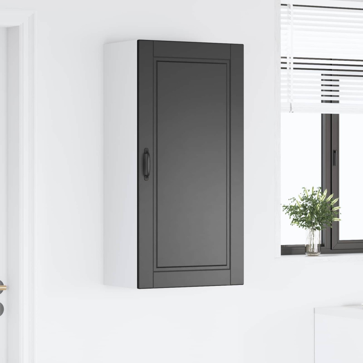 vidaXL Ντουλάπα Τοίχου PORTO Μαύρο 50 x 31 x 100 εκ.