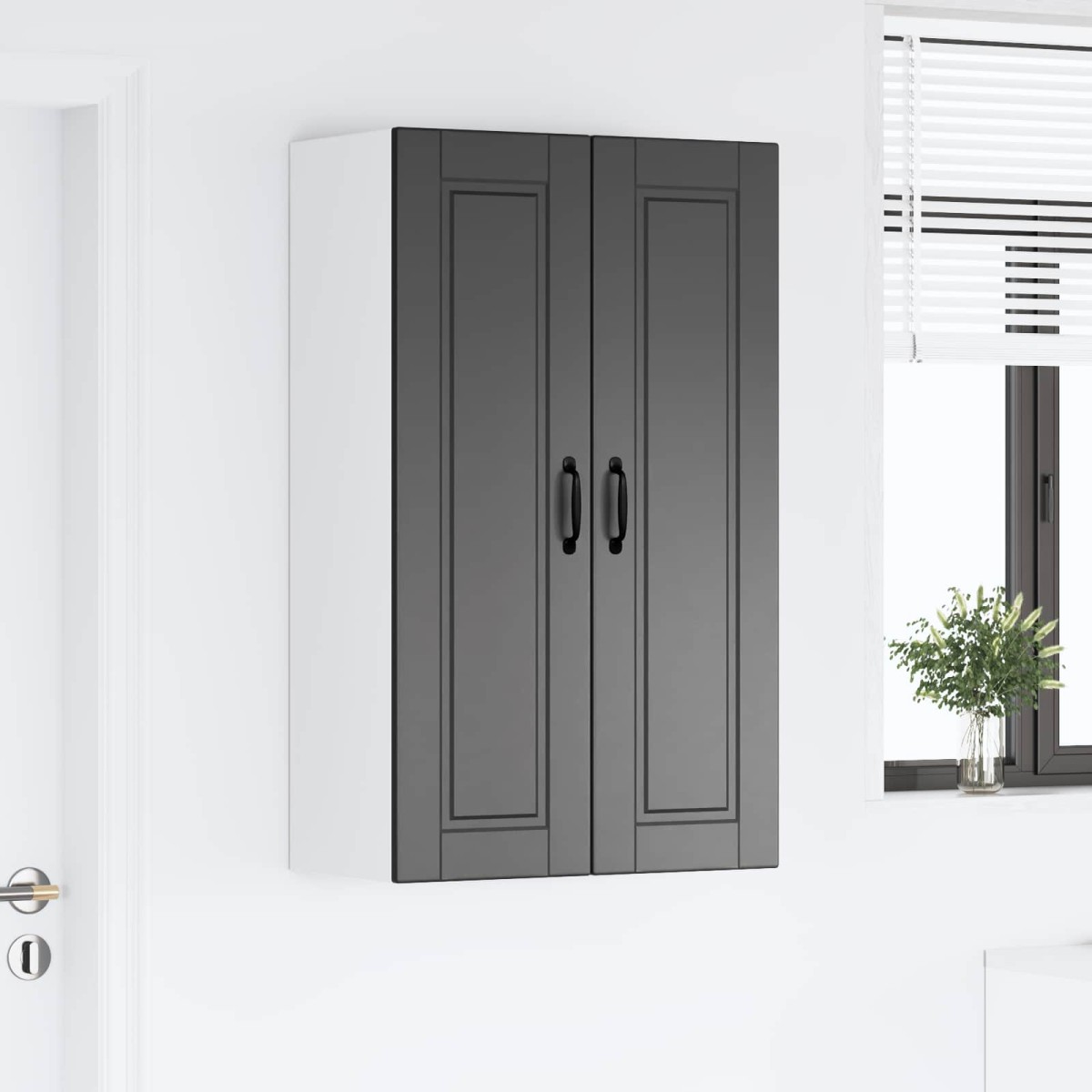 vidaXL Ντουλάπα Τοίχου PORTO Μαύρο 60 x 31 x 100 εκ.