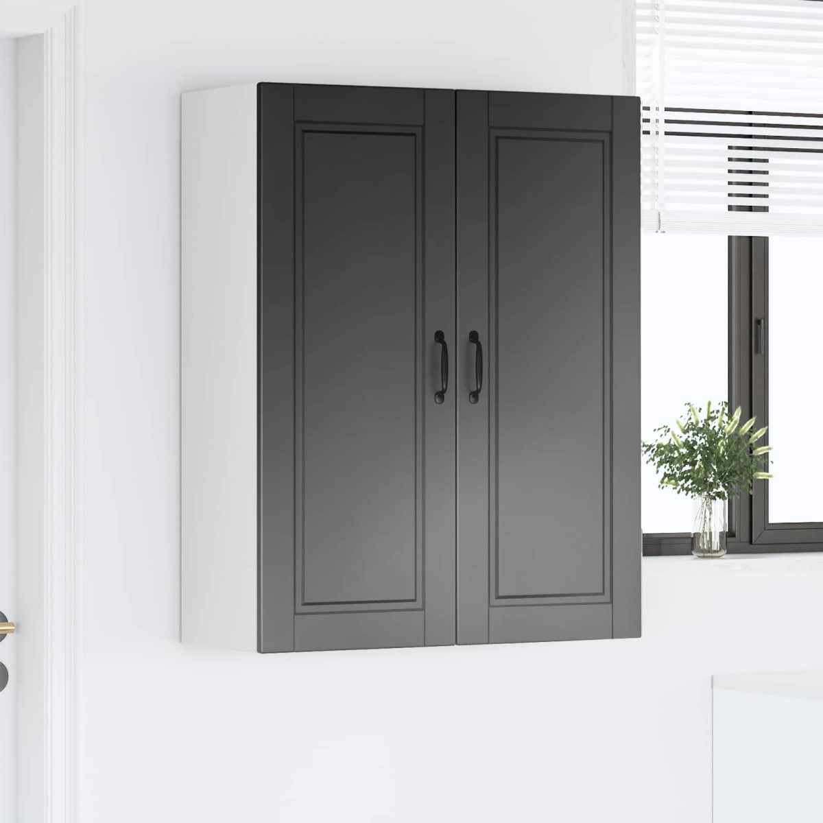 vidaXL Ντουλάπα Τοίχου PORTO Μαύρο 80 x 31 x 100 εκ.