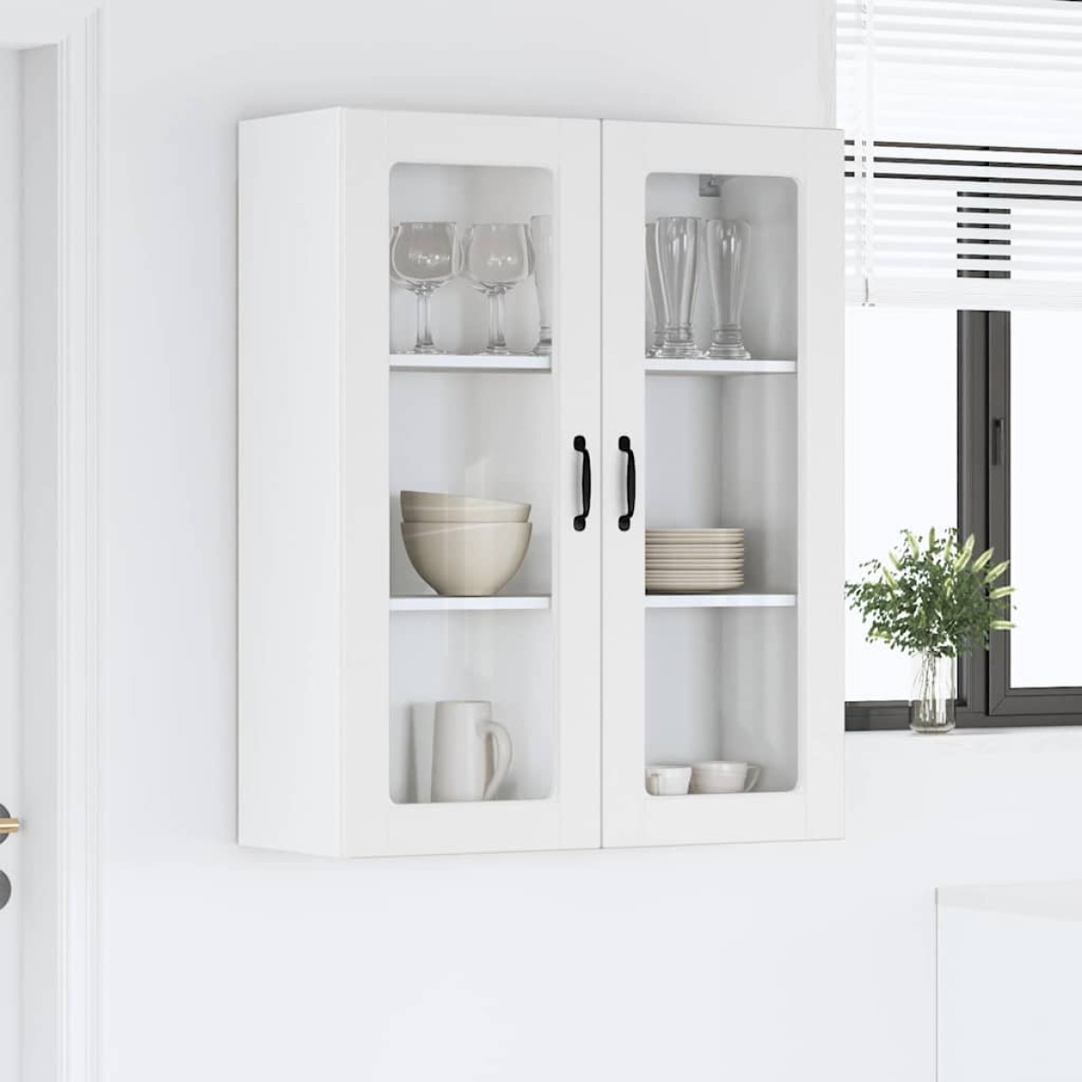 vidaXL Ραφιέρα τοίχου PORTO Λευκό 80 x 31 x 100 εκ. Επεξεργασμένο Ξύλο