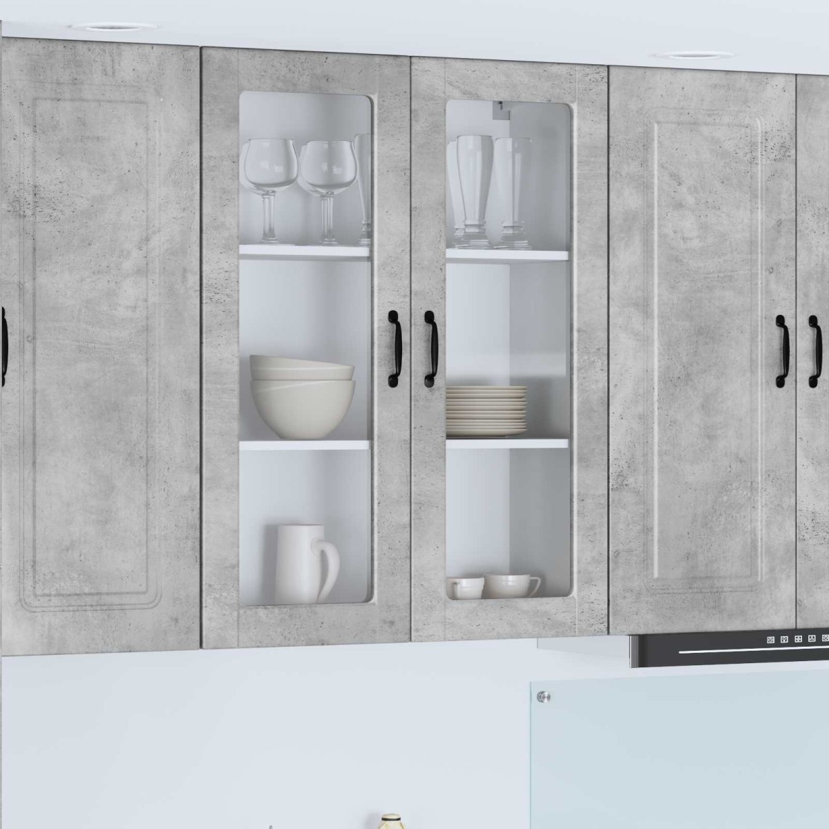 vidaXL Ραφιέρα τοίχου PORTO Σκυρόδεμα Γκρι 80 x 31 x 100 εκ.