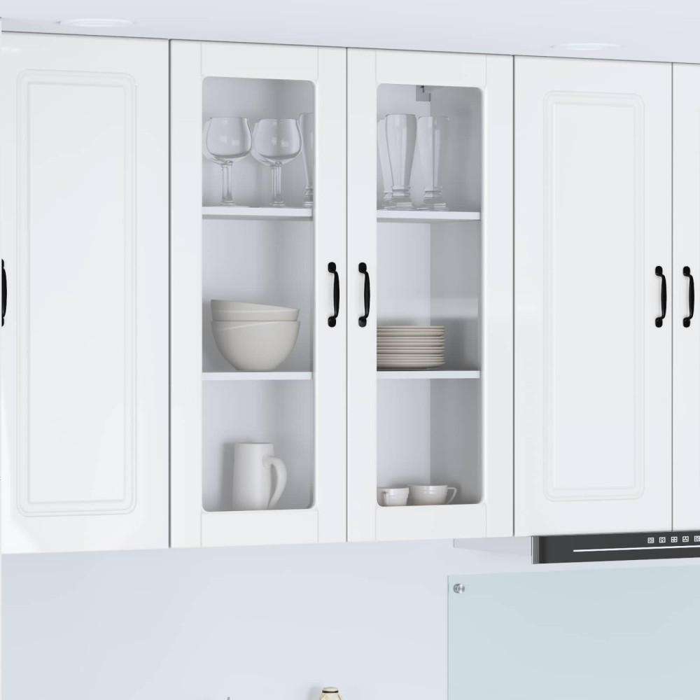 vidaXL Ραφιέρα τοίχου PORTO Υψηλής γυαλάδας λευκό 80 x 31 x 100 εκ.