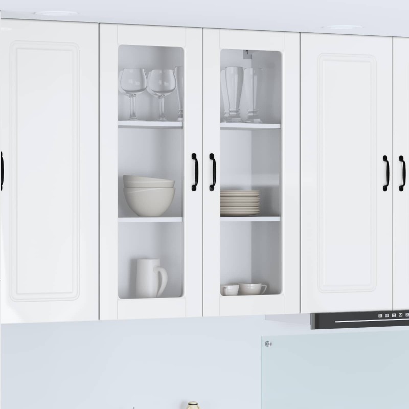 vidaXL Ραφιέρα τοίχου PORTO Υψηλής γυαλάδας λευκό 80 x 31 x 100 εκ.