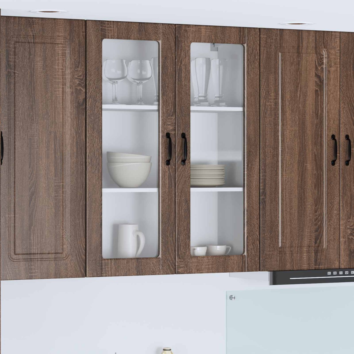 vidaXL Ραφιέρα τοίχου PORTO Καφέ δρυς 80 x 31 x 100 εκ.