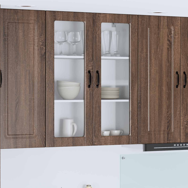 vidaXL Ραφιέρα τοίχου PORTO Καφέ δρυς 80 x 31 x 100 εκ.