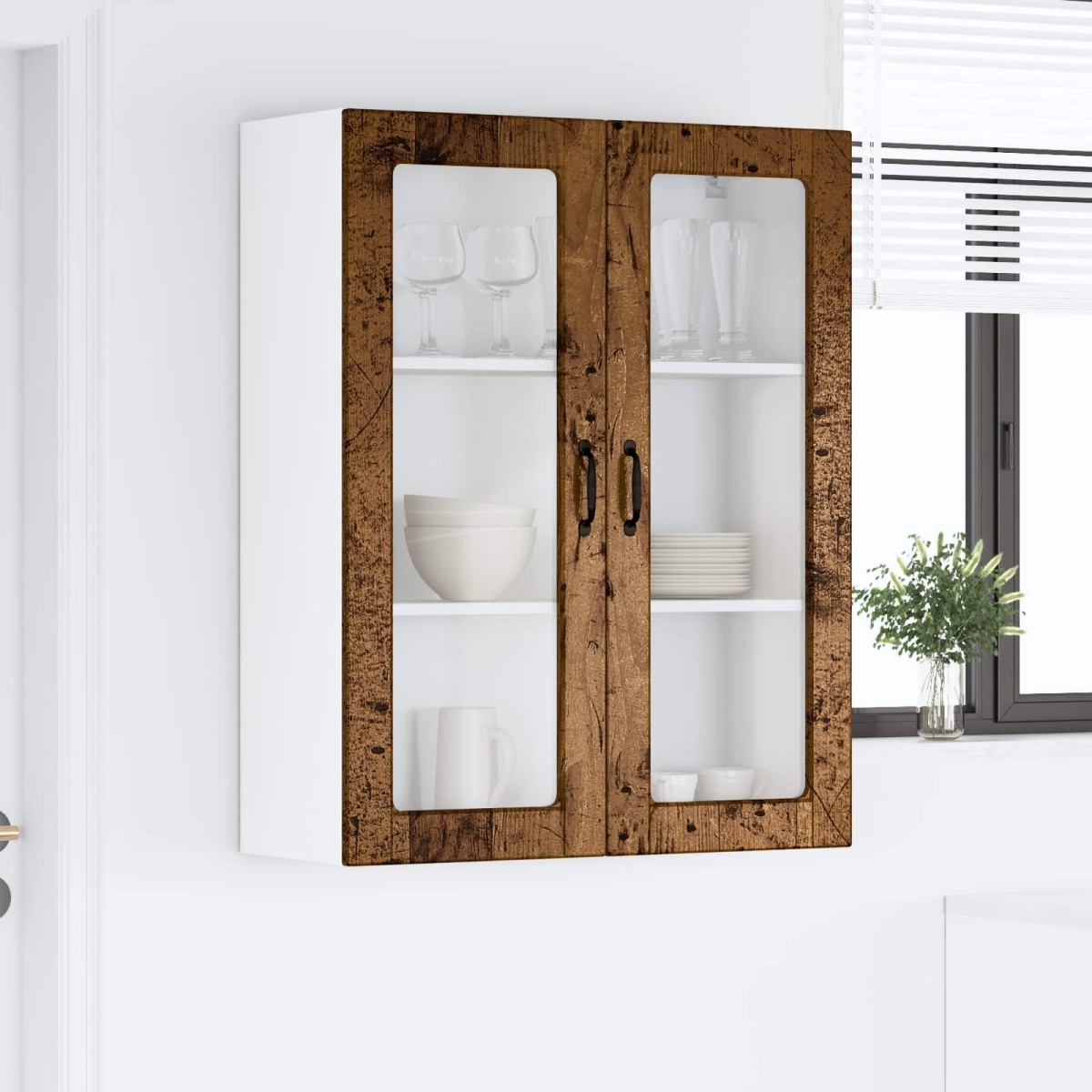 vidaXL Ραφιέρα τοίχου PORTO Παλιό ξύλο 80 x 31 x 100 εκ.