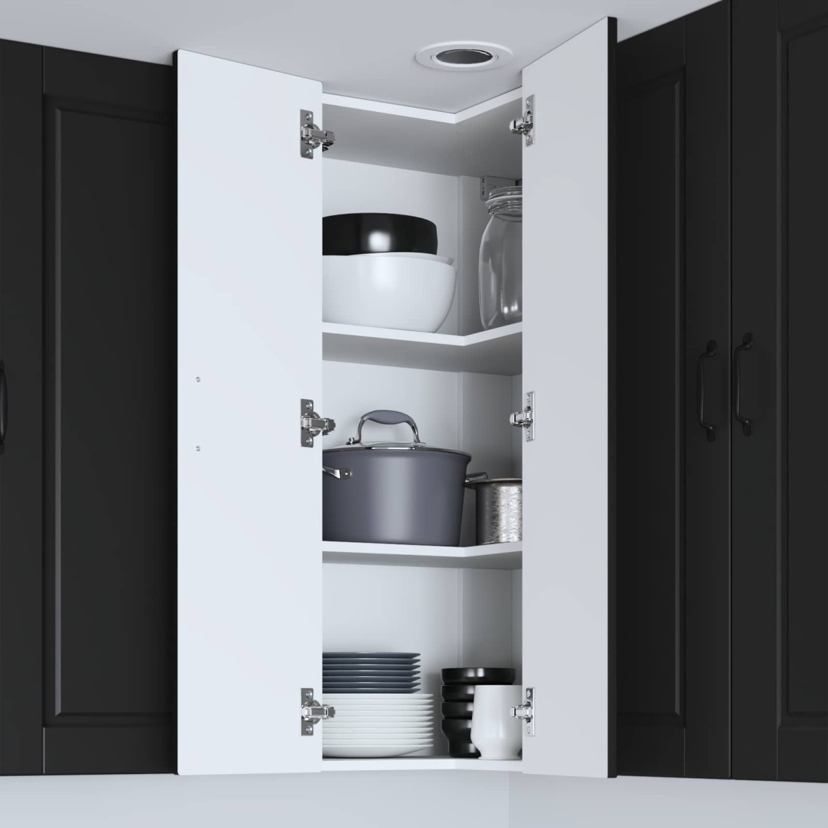 vidaXL Ντουλάπα Γωνίας PORTO Μαύρο 57 x 57 x 100 εκ.