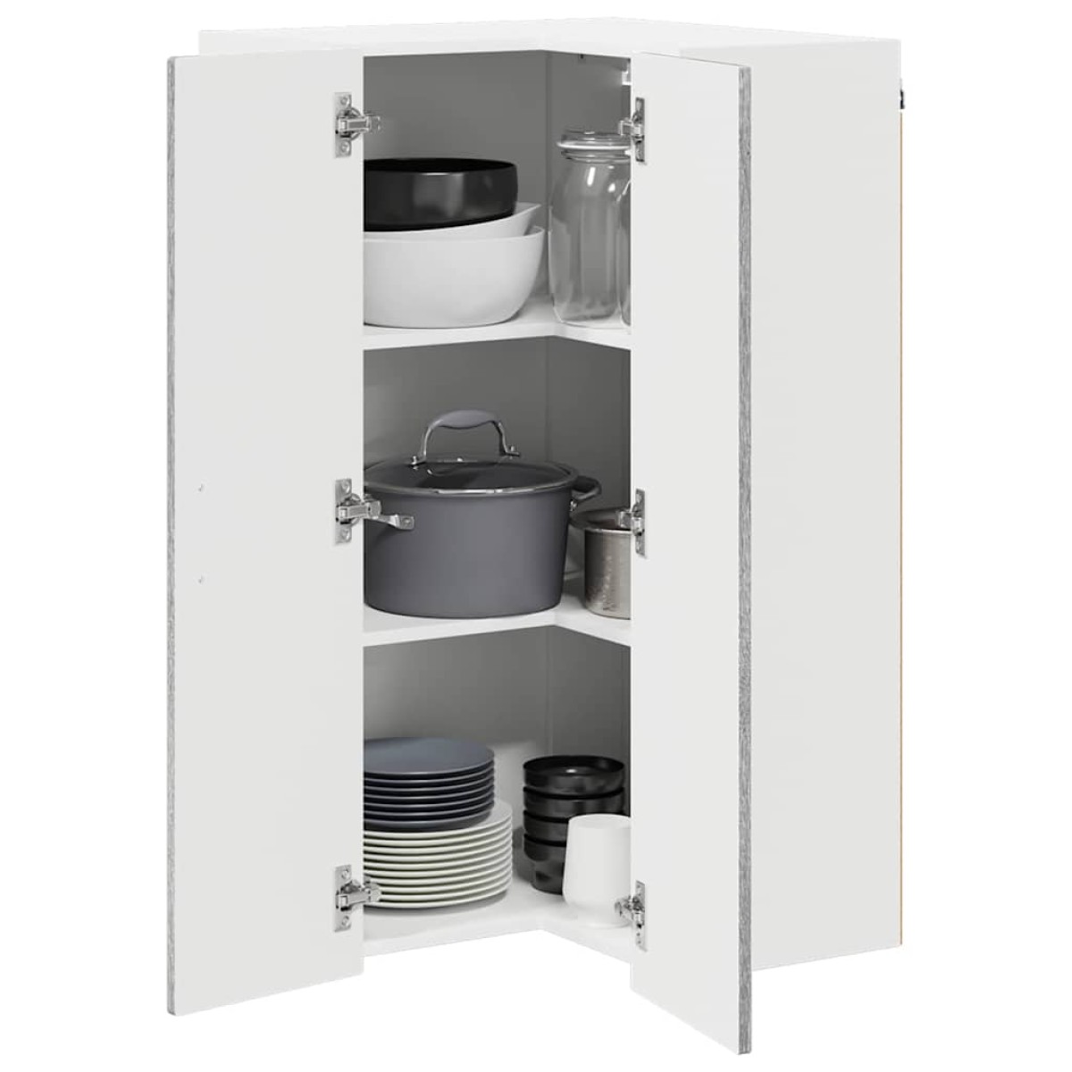 vidaXL Ντουλάπα Γωνίας PORTO Γκρίζο Σονομα 57 x 57 x 100 εκ.