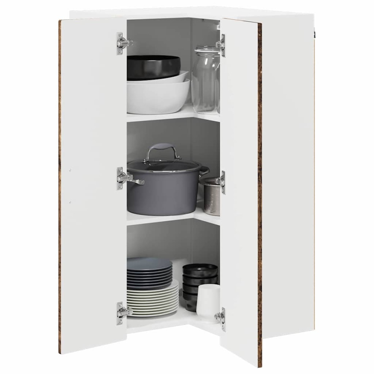vidaXL Ντουλάπα Γωνίας PORTO Παλιό ξύλο 57 x 57 x 100 εκ.