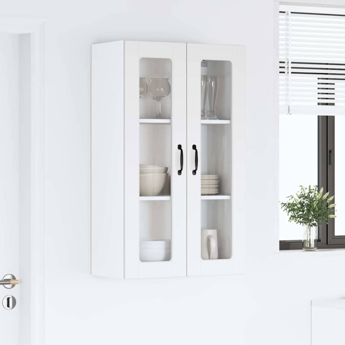 vidaXL Ραφιέρα τοίχου PORTO Λευκό 60 x 31 x 100 εκ. Επεξεργασμένο Ξύλο