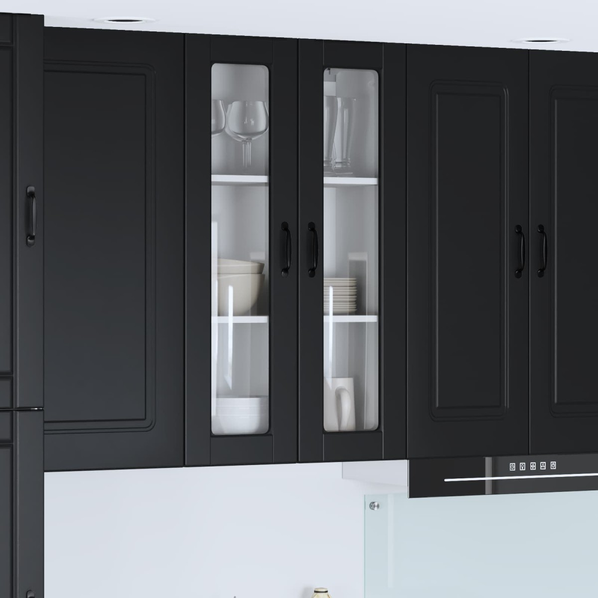 vidaXL Ραφιέρα τοίχου PORTO Μαύρο 60 x 31 x 100 εκ. Επεξεργασμένο Ξύλο