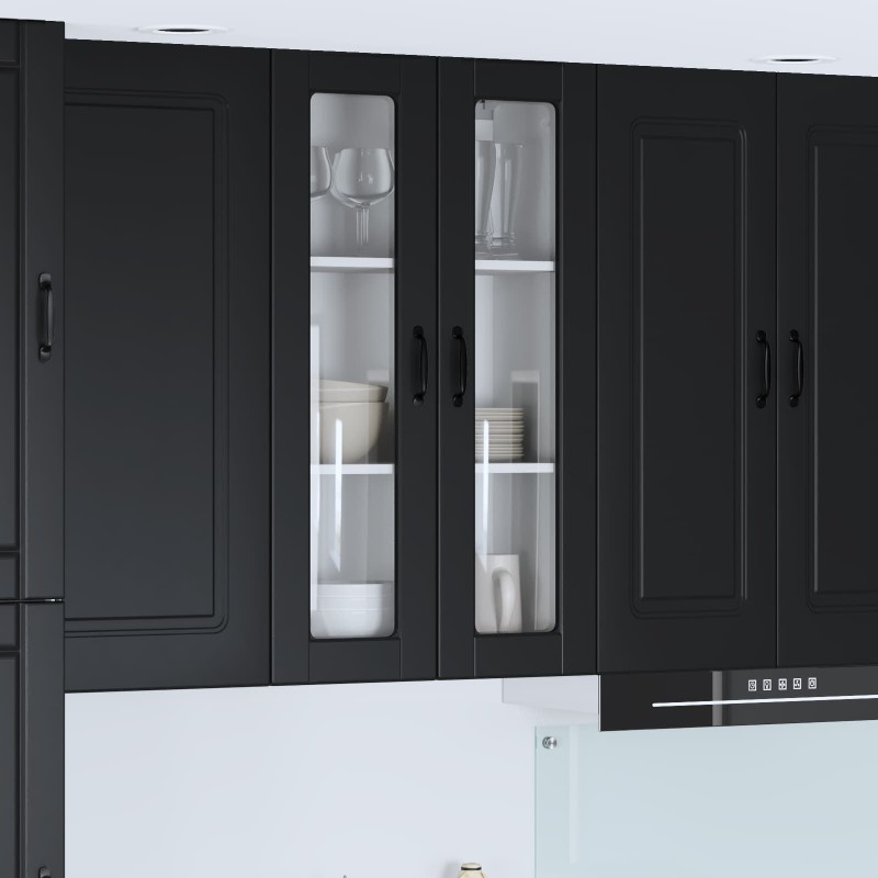 vidaXL Ραφιέρα τοίχου PORTO Μαύρο 60 x 31 x 100 εκ. Επεξεργασμένο Ξύλο
