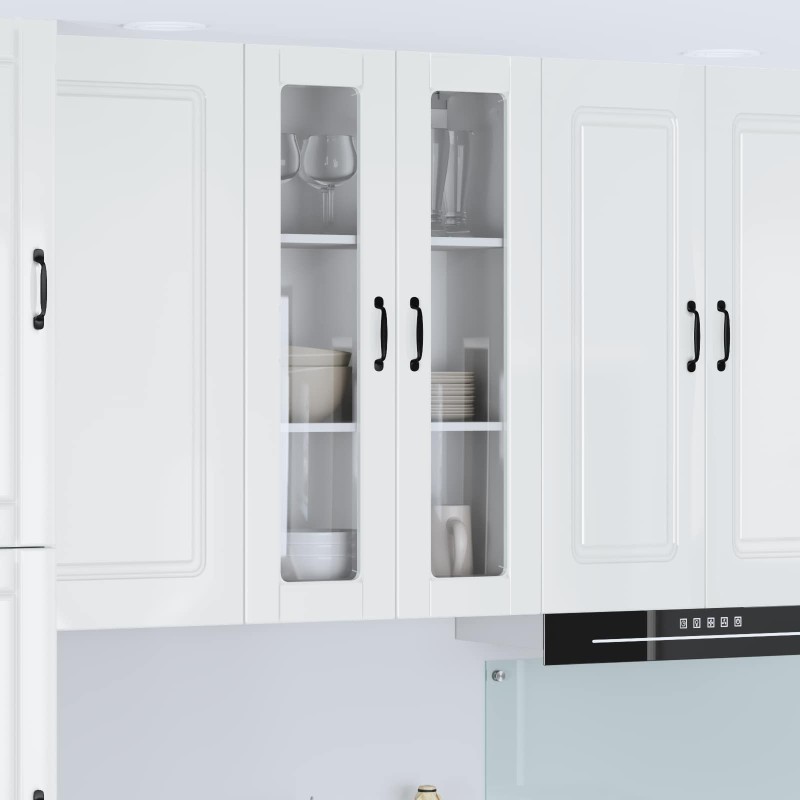 vidaXL Ραφιέρα τοίχου PORTO Υψηλής γυαλάδας λευκό 60 x 31 x 100 εκ.