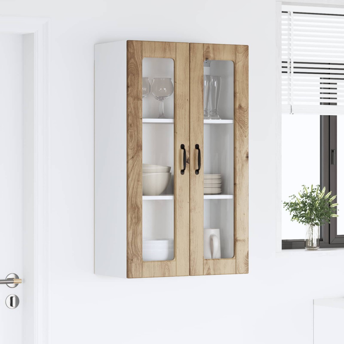 vidaXL Ραφιέρα τοίχου PORTO Artisan Oak 60 x 31 x 100 εκ.