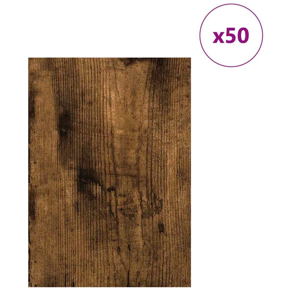 vidaXL Διακοσμητικά Πάνελ 50 τμχ. Καπνιστό Δρύς 21 x 30 x 0,27 εκ