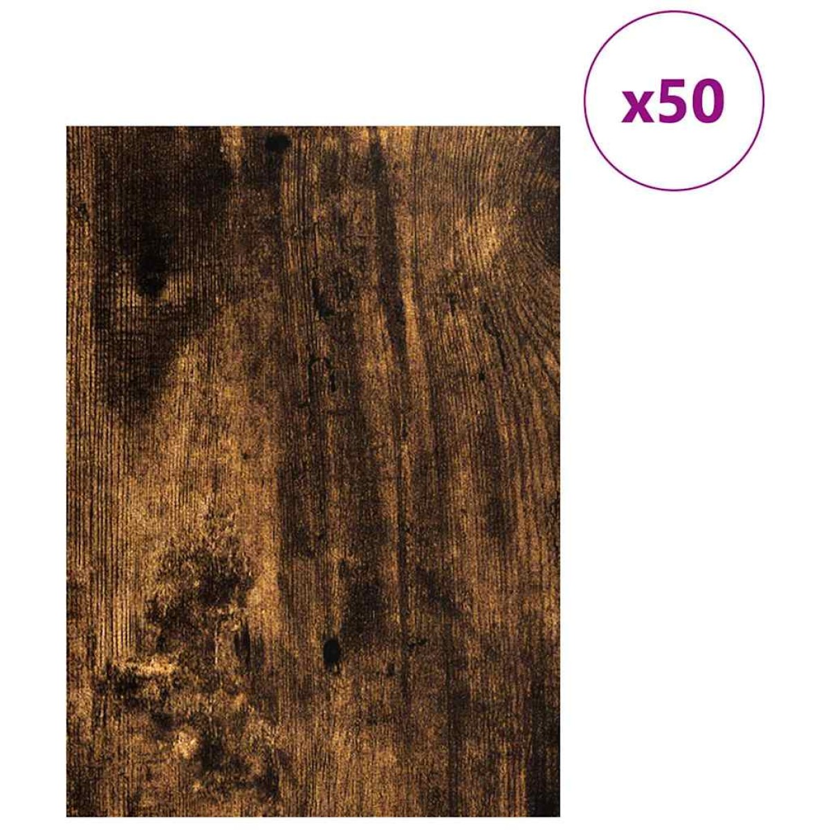 vidaXL Διακοσμητικά Πάνελ 50 τμχ. Καπνιστό Δρύς 30 x 42 x 0.27 εκ