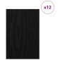 vidaXL Διακοσμητικά Πάνελ 12 τμχ. Μαύρη Οξυά 40 x 60 x 0.27 εκ