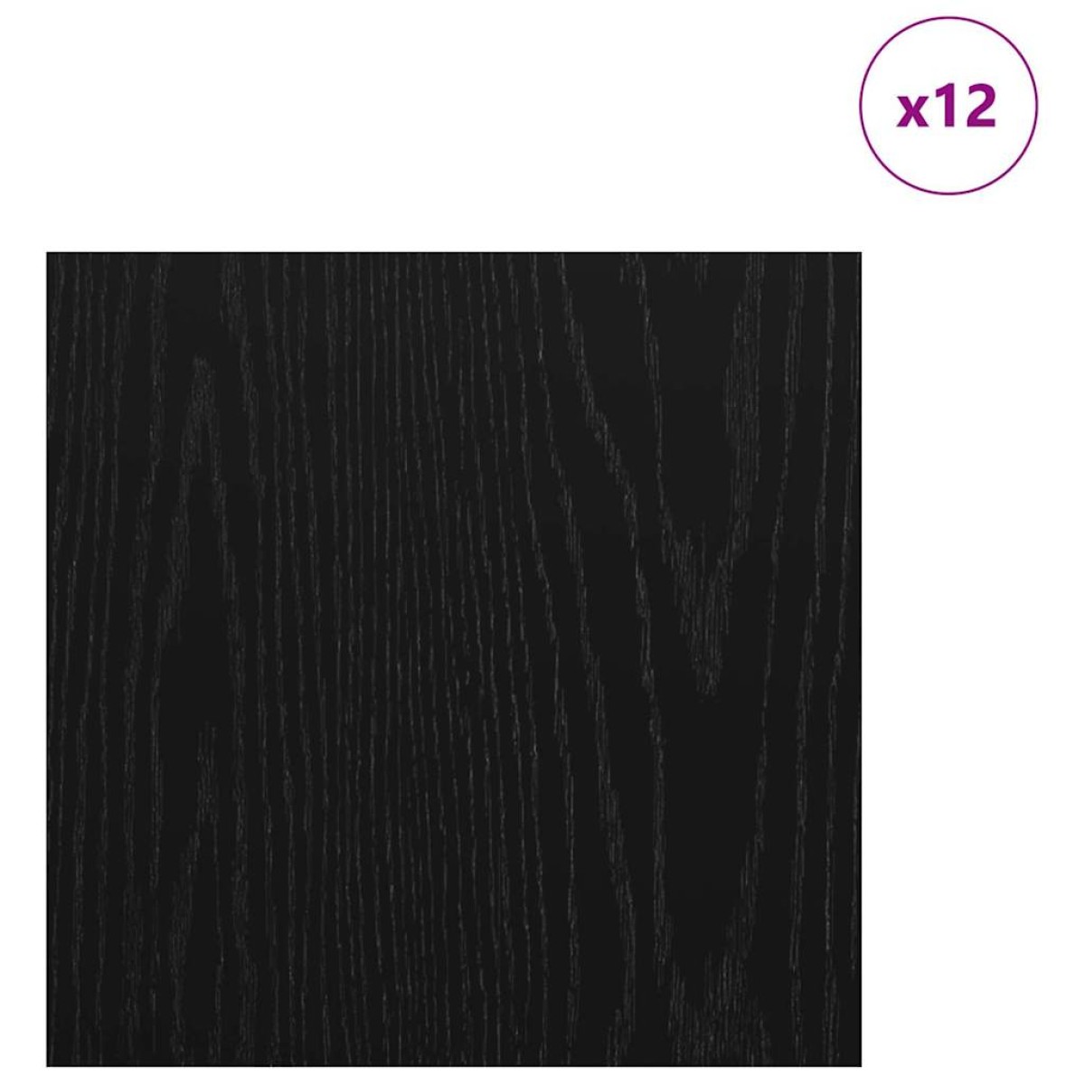 vidaXL Διακοσμητικά Πάνελ 12 τμχ. Μαύρη Οξυά 30 x 30 x 0.27 εκ.
