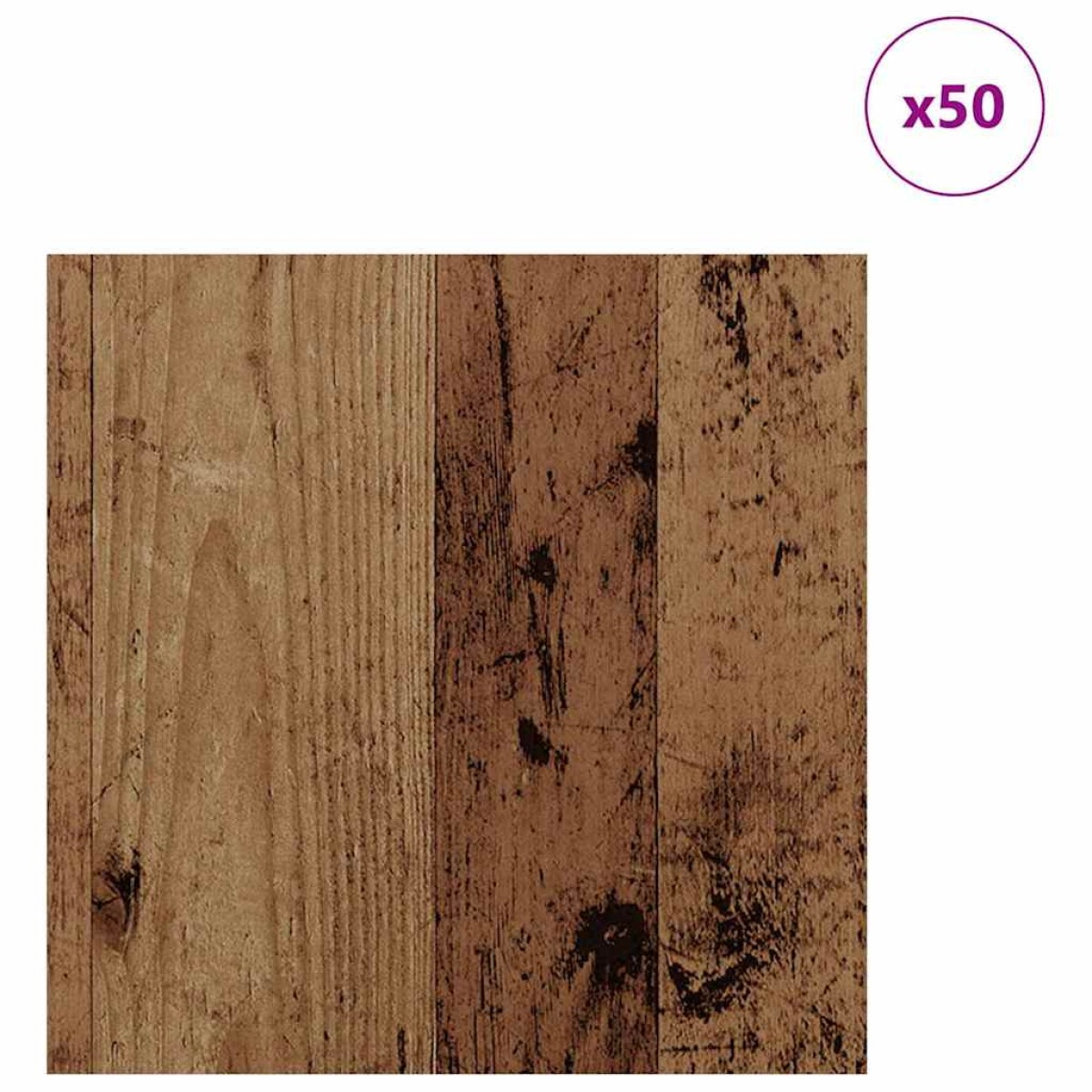 vidaXL Διακοσμητικά Πάνελ 50 τμχ. Παλιό ξύλο 30 x 30 x 0.27 εκ.