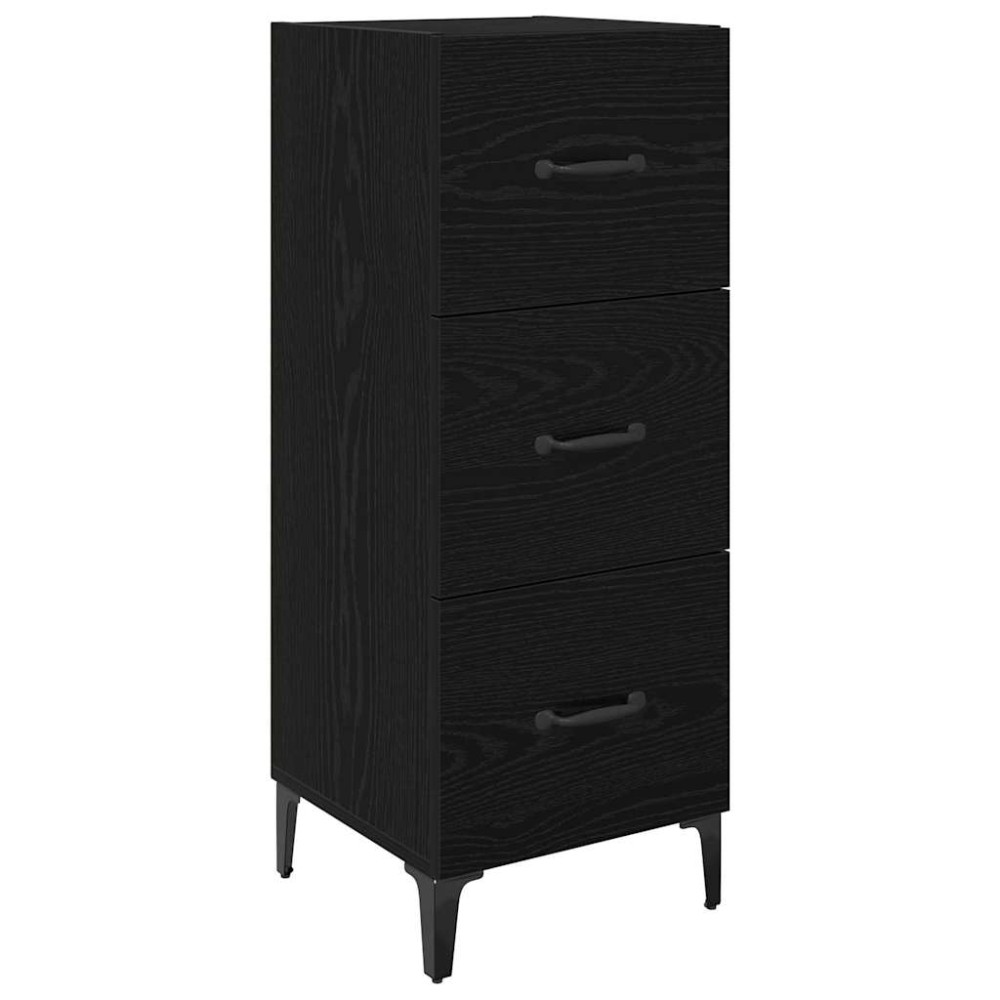 vidaXL Πλαϊνό γραφείο Μαύρη Οξυά 34,5 x 34 x 90 εκ. Επεξεργασμένο Ξύλο
