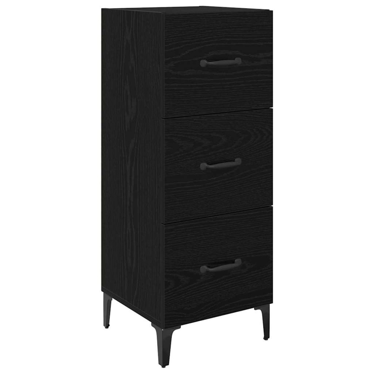 vidaXL Πλαϊνό γραφείο Μαύρη Οξυά 34,5 x 34 x 90 εκ. Επεξεργασμένο Ξύλο