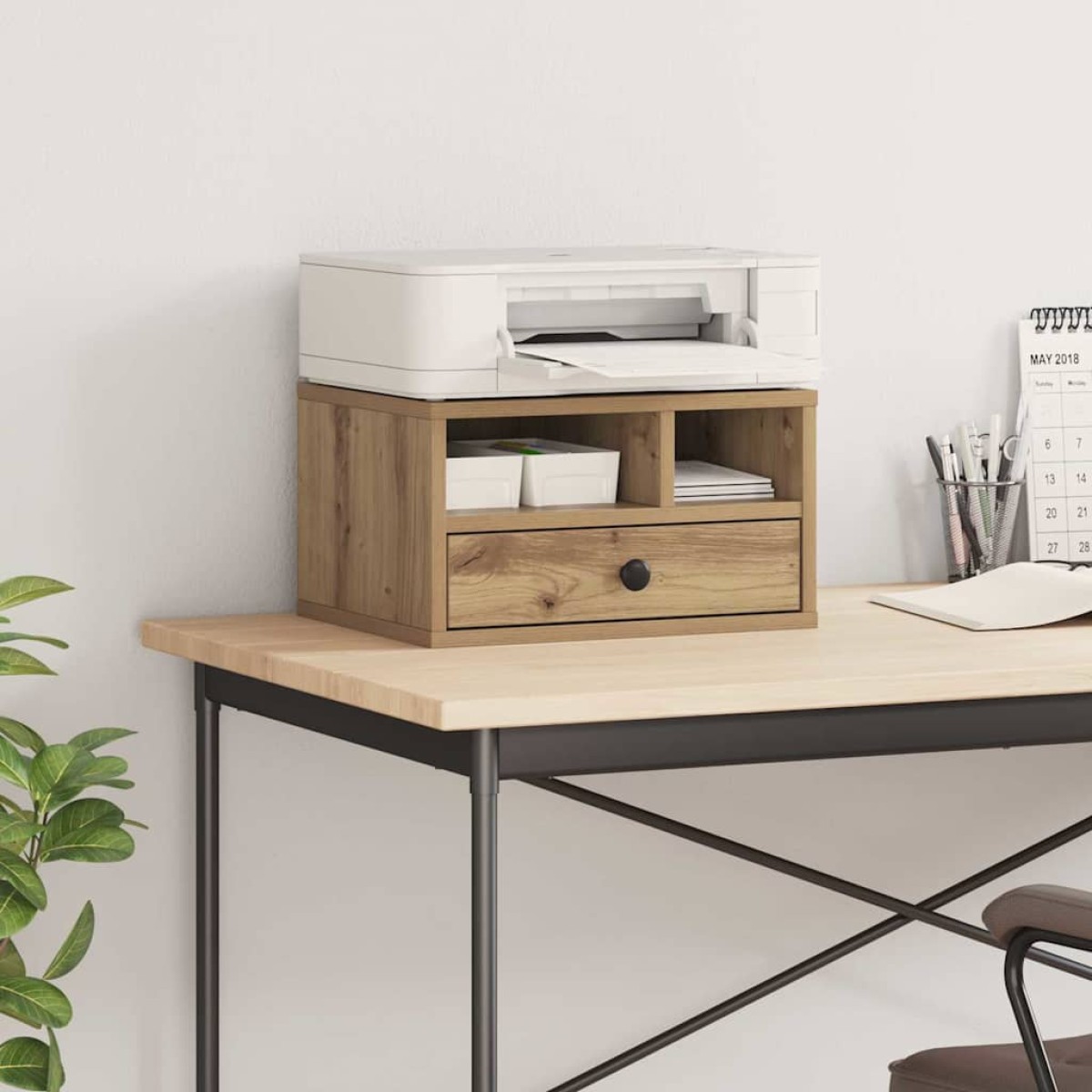vidaXL Σταντ Εκτυπωτή Artisan Oak 40 x 32 x 24 εκ Επεξεργασμένο Ξύλο