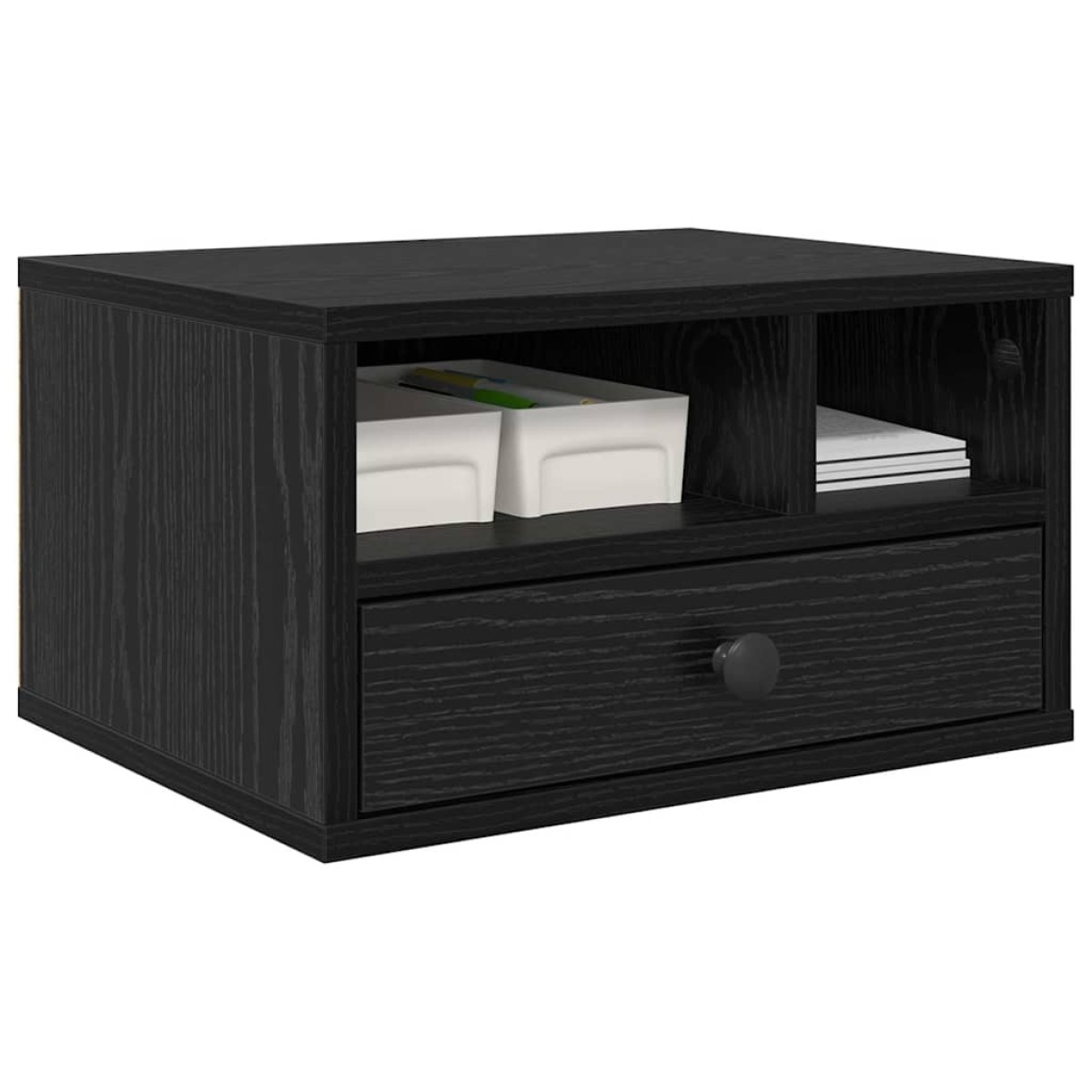 vidaXL Σταντ Εκτυπωτή Μαύρη Οξυά 40 x 32 x 24 εκ Επεξεργασμένο Ξύλο