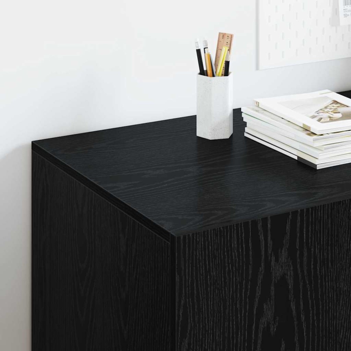 vidaXL Γραφείο Μαύρη Οξυά Επεξεργασμένο Ξύλο 140 x 50 x 75 εκ.