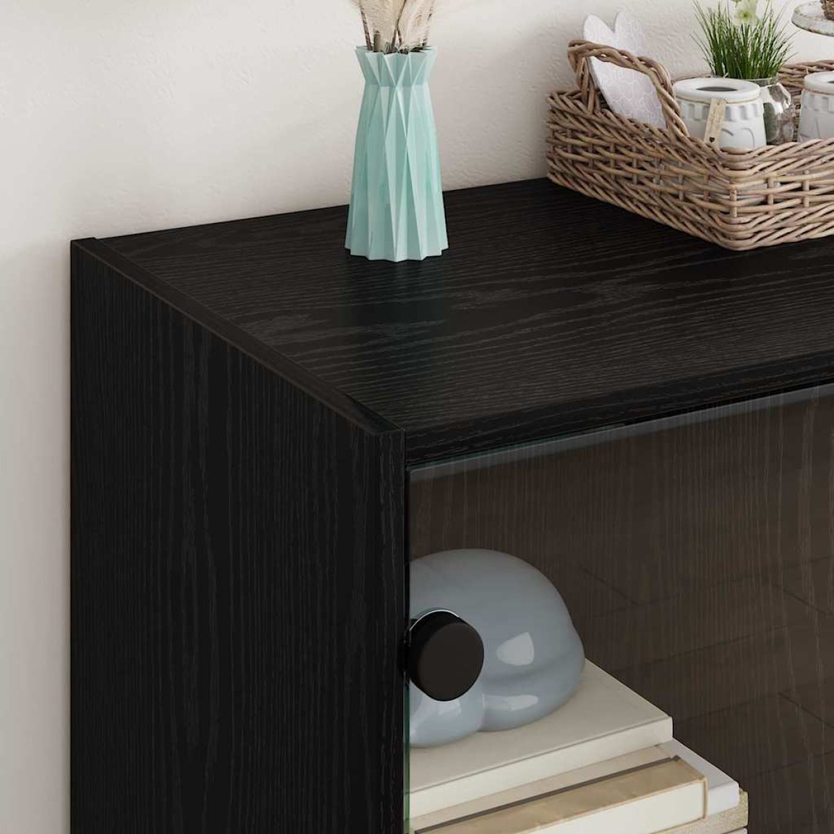 vidaXL Βοηθητικό ντουλάπι Μαύρη Οξυά 68 x 37 x 75,5 εκ