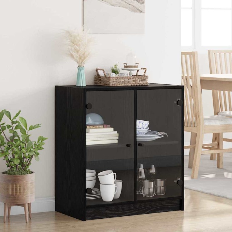 vidaXL Βοηθητικό ντουλάπι Μαύρη Οξυά 68 x 37 x 75,5 εκ