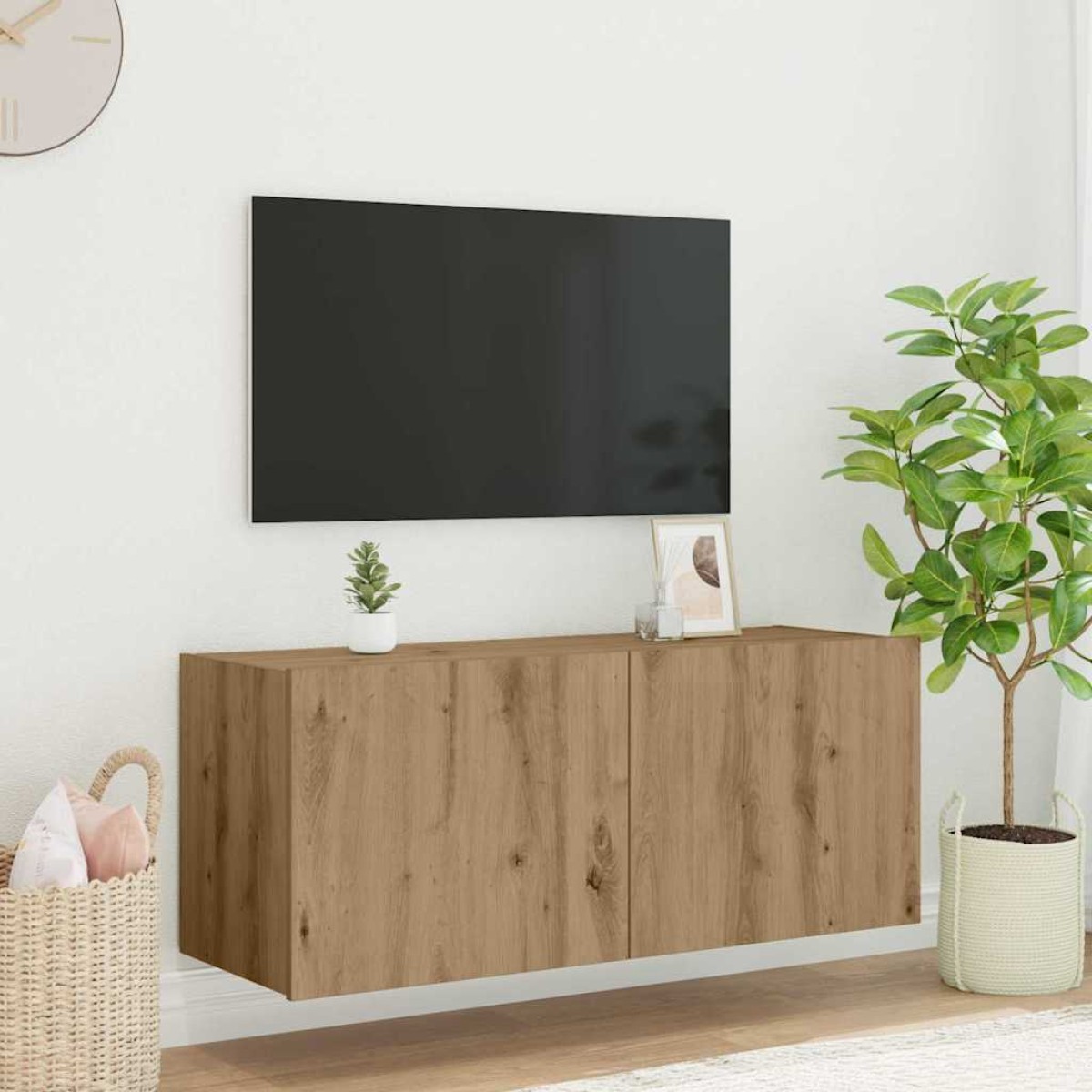 vidaXL Ντουλάπι Τηλεόρασης Τοίχου Artisan Oak Επεξεργασμένο Ξύλο