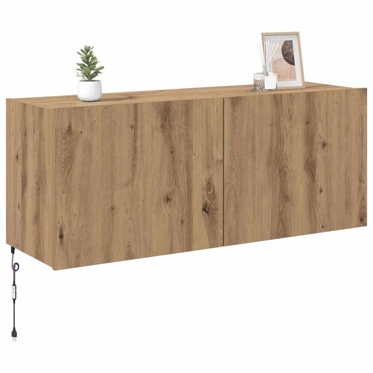 vidaXL Ντουλάπι Τηλεόρασης Τοίχου Artisan Oak Επεξεργασμένο Ξύλο