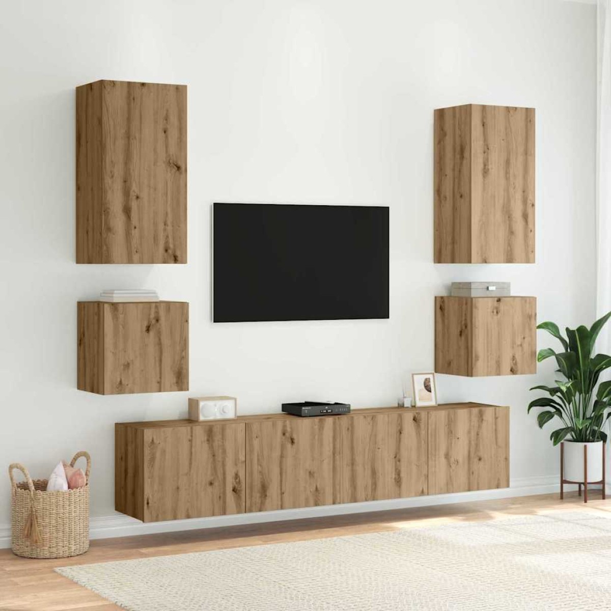 vidaXL Ντουλάπι Τηλεόρασης Τοίχου Artisan Oak Επεξεργασμένο Ξύλο