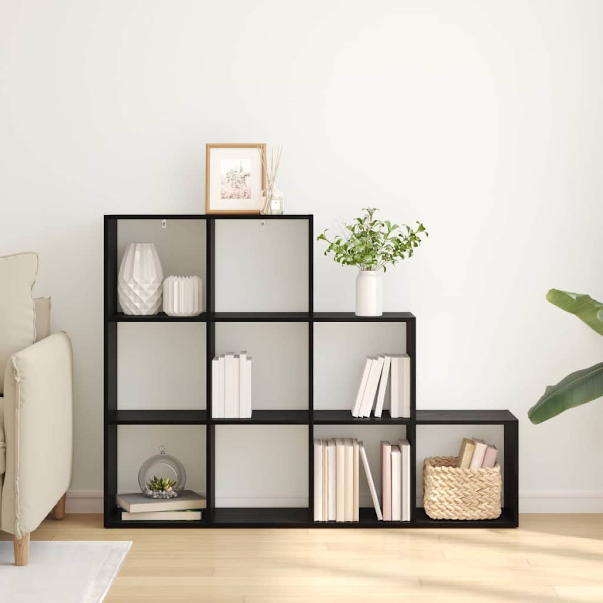 vidaXL Διαχωριστικό Ράφι Δωματίου 137,5 x 29 x 103,5 εκ Μαύρη Οξυά