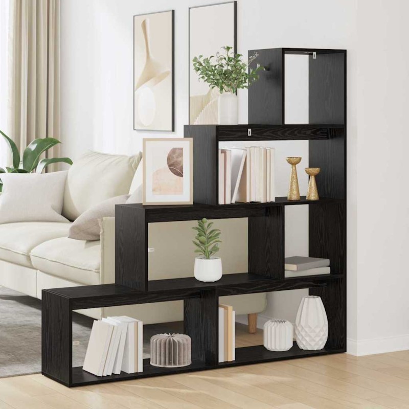 vidaXL Διαχωριστικό Ράφι Δωματίου 143,5 x 29 x 143,5 εκ Μαύρη Οξυά