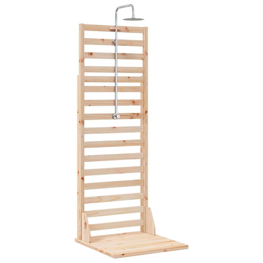 vidaXL Εξωτερικό ντους 225 cm Μασίφ ξύλο πεύκου και ανοξείδωτο ατσάλι