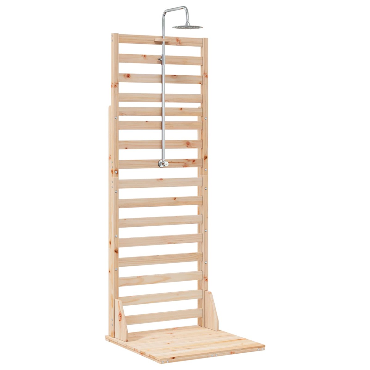 vidaXL Εξωτερικό ντους 225 cm Μασίφ ξύλο πεύκου και ανοξείδωτο ατσάλι