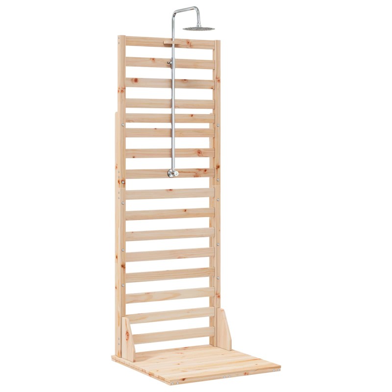 vidaXL Εξωτερικό ντους 225 cm Μασίφ ξύλο πεύκου και ανοξείδωτο ατσάλι