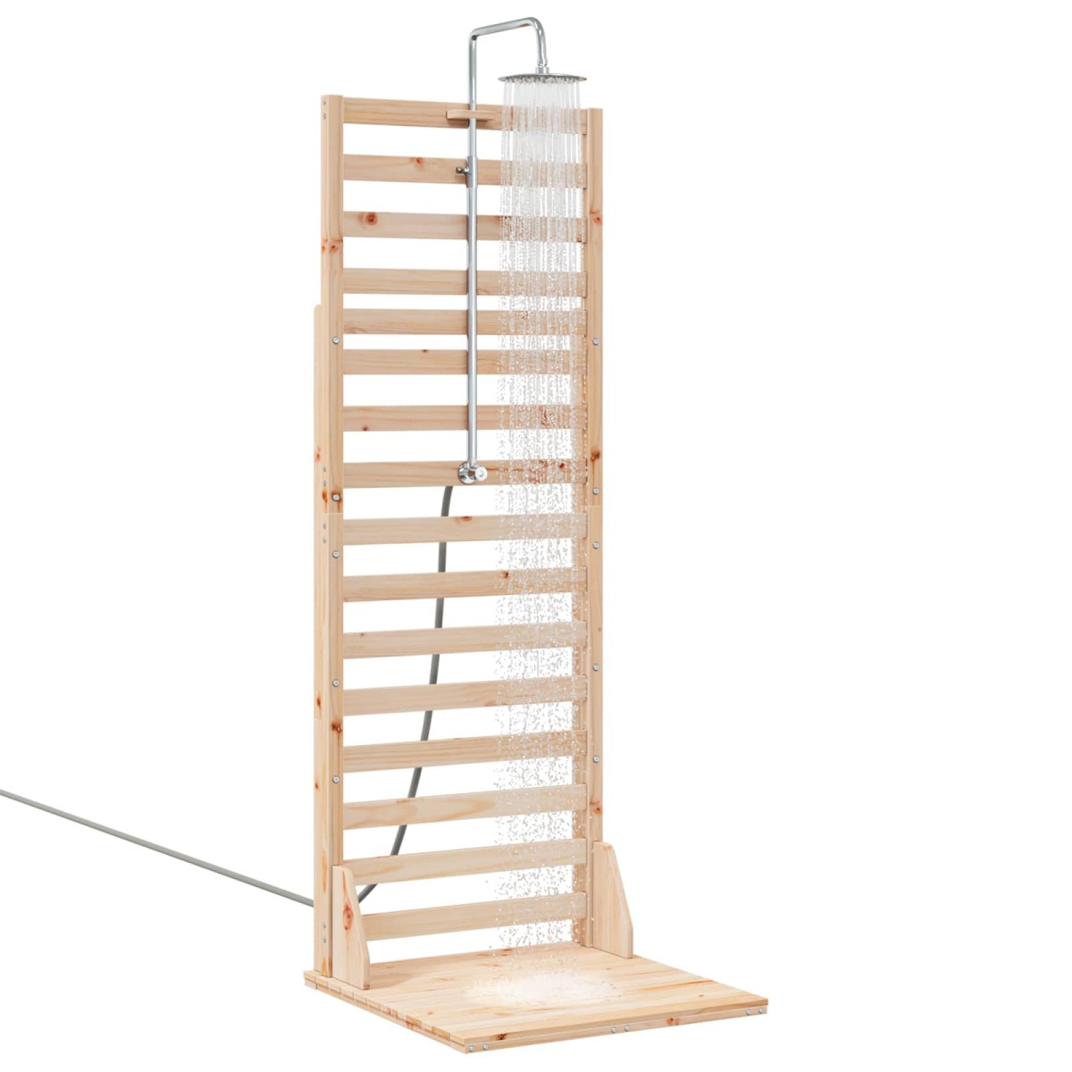 vidaXL Εξωτερικό ντους 225 cm Μασίφ ξύλο πεύκου και ανοξείδωτο ατσάλι