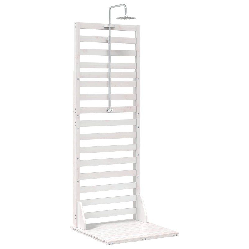 vidaXL Εξωτερικό ντους 225 cm Μασίφ ξύλο πεύκου και ανοξείδωτο ατσάλι