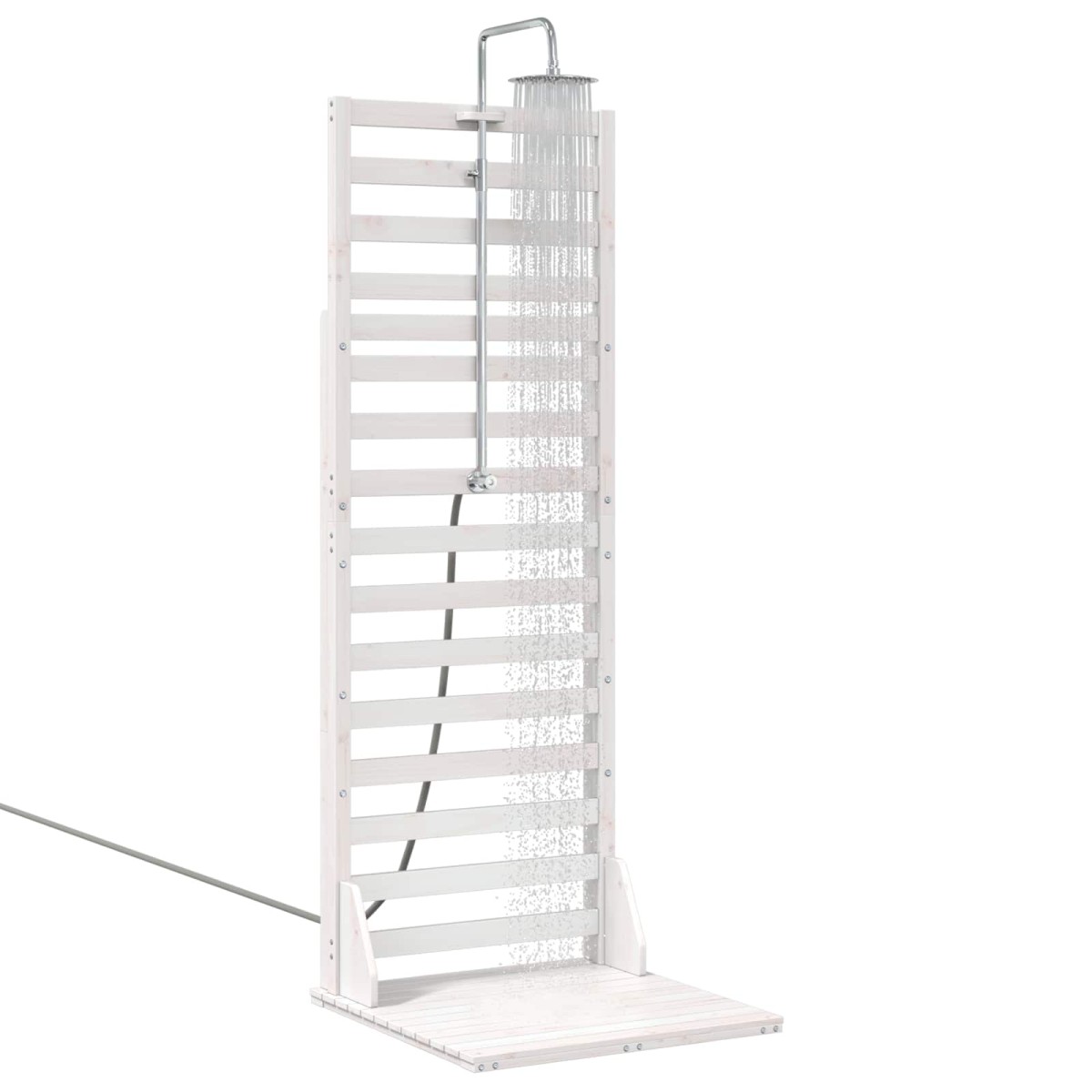 vidaXL Εξωτερικό ντους 225 cm Μασίφ ξύλο πεύκου και ανοξείδωτο ατσάλι