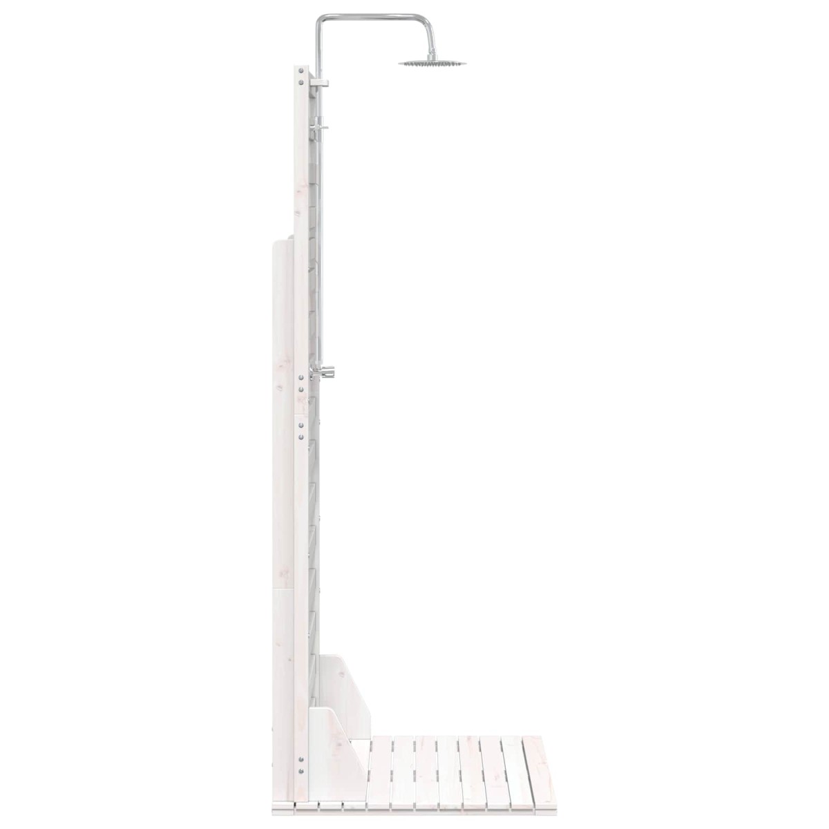 vidaXL Εξωτερικό ντους 225 cm Μασίφ ξύλο πεύκου και ανοξείδωτο ατσάλι