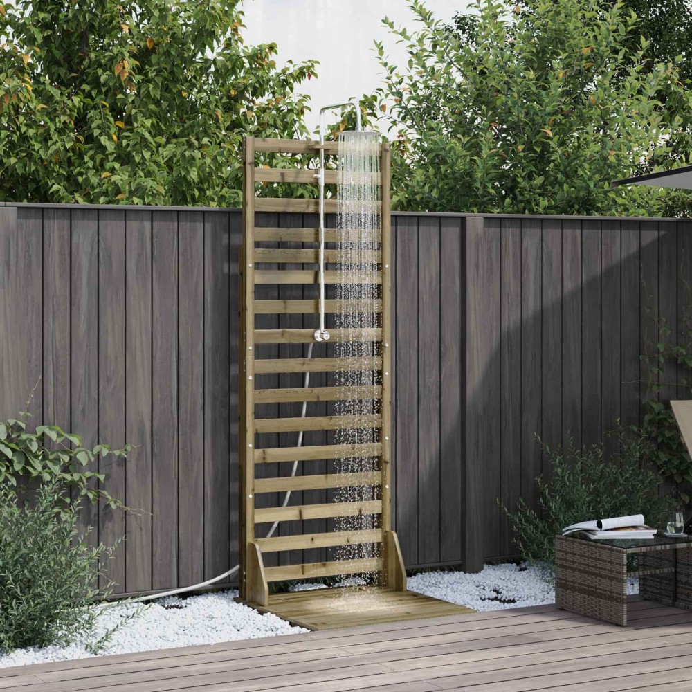 vidaXL Εξωτερικό ντους 225 cm Εμποτισμένο πεύκο και ανοξείδωτο ατσάλι